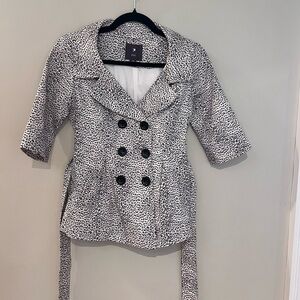 Forever 21 Peplum Leopard Print Blazer with Ties